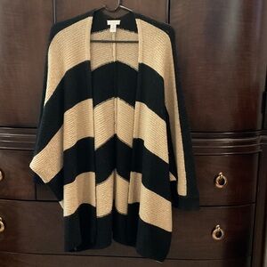 Chico's Black and Tan Chevron Cardigan